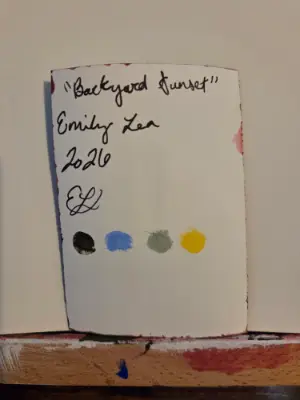 Backyard Sunset aceo art card thumbnail 2