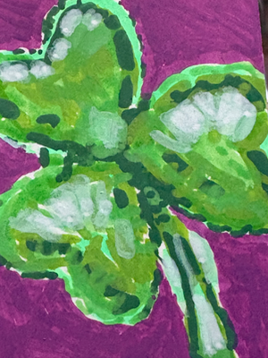 Shiny Clover Balloon aceo art card thumbnail 2