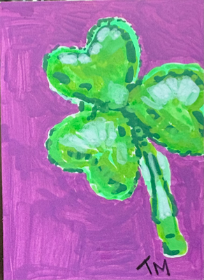 Shiny Clover Balloon aceo art card thumbnail 1