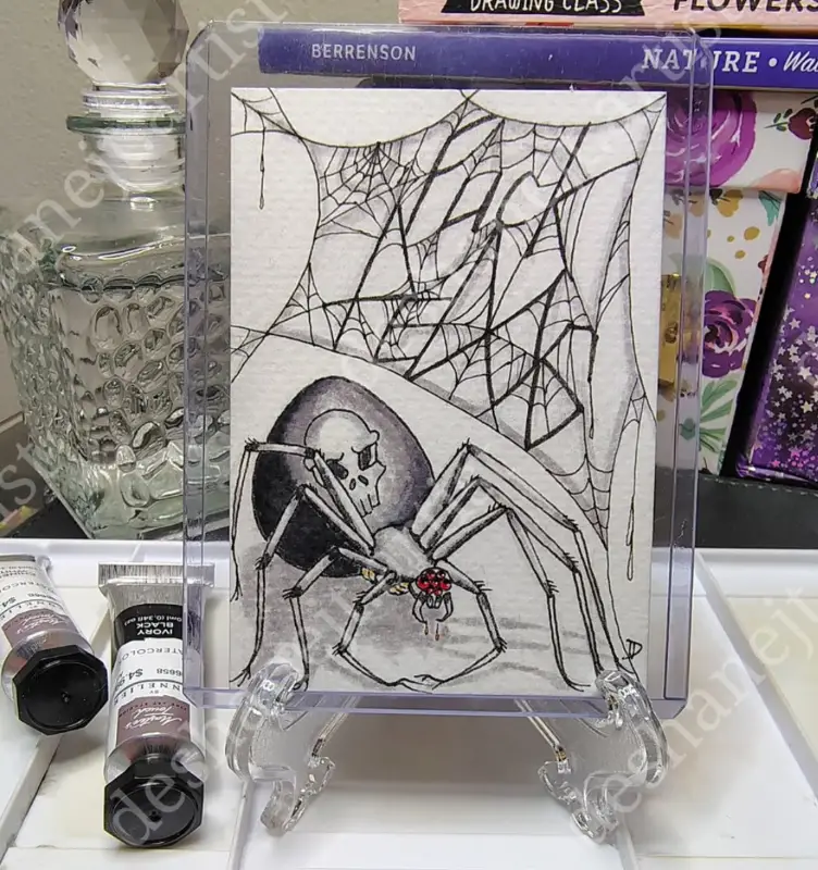 "said a spider to the fly..." aceo art card