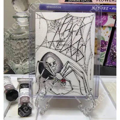 "said a spider to the fly..." aceo art card thumbnail 1