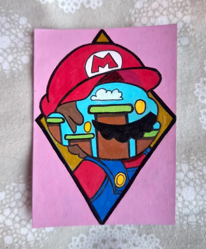 Mario's World aceo art card