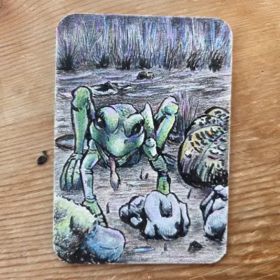 The Hungry Frog aceo art card thumbnail 1