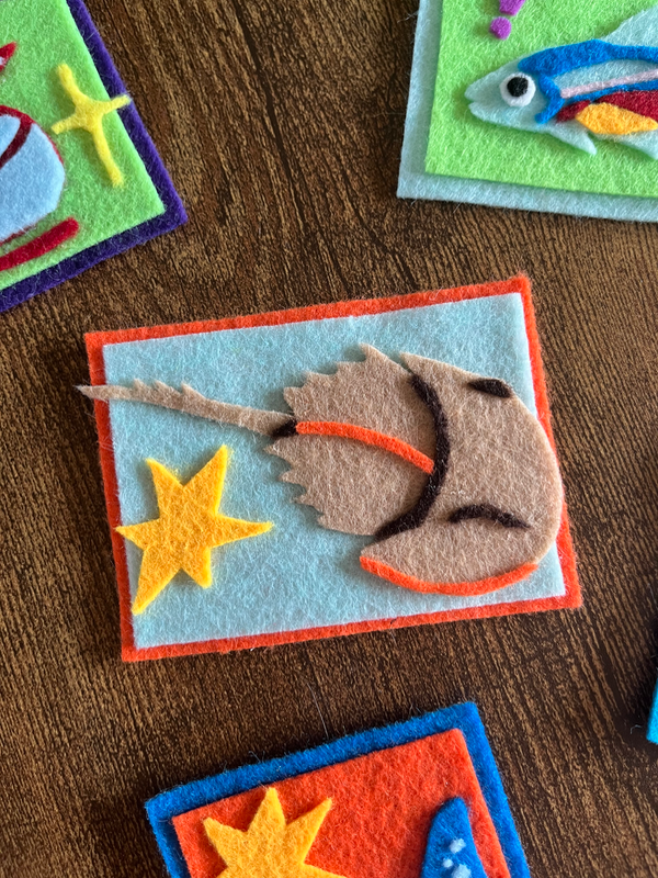 Horseshoe Crab: Felt ACEO aceo art card