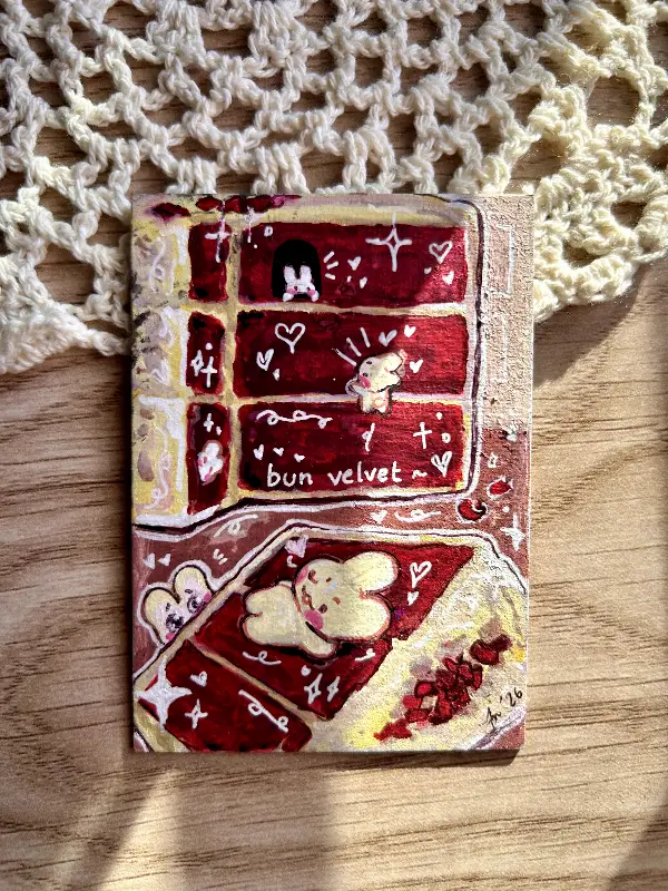 bun velvet cake ~ aceo art card
