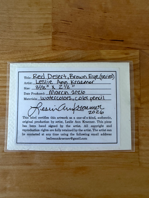 Red Desert Brown Eye aceo art card thumbnail 2