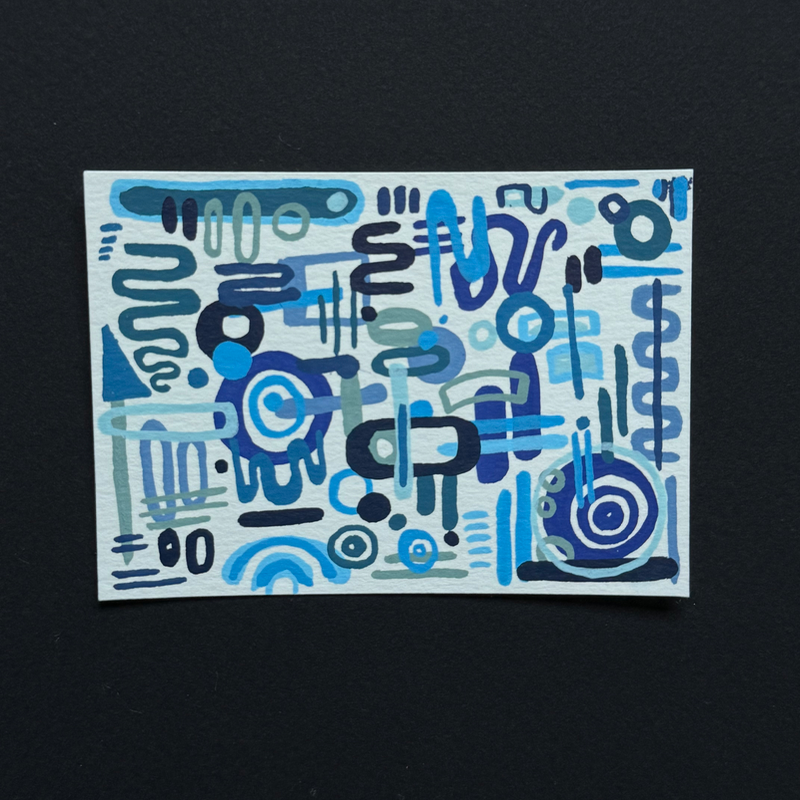 blue dance aceo art card