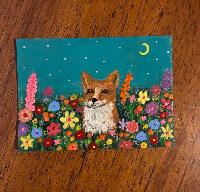 Wildflower Wanderer aceo art card