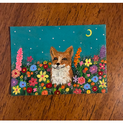 Wildflower Wanderer aceo art card thumbnail 1