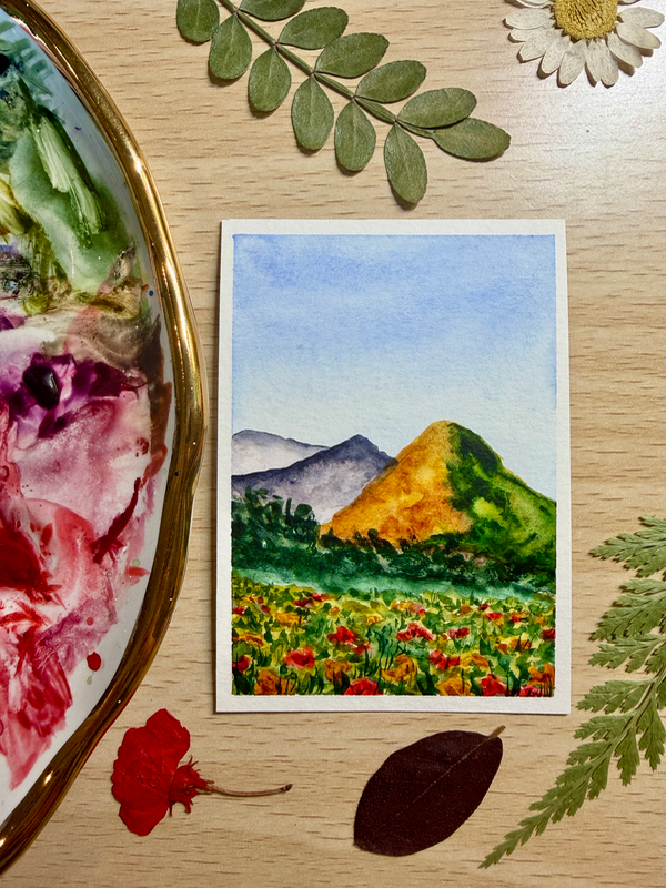 Golden Slope aceo art card