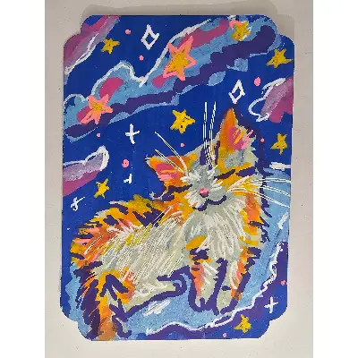 Resting Calico aceo art card thumbnail 1