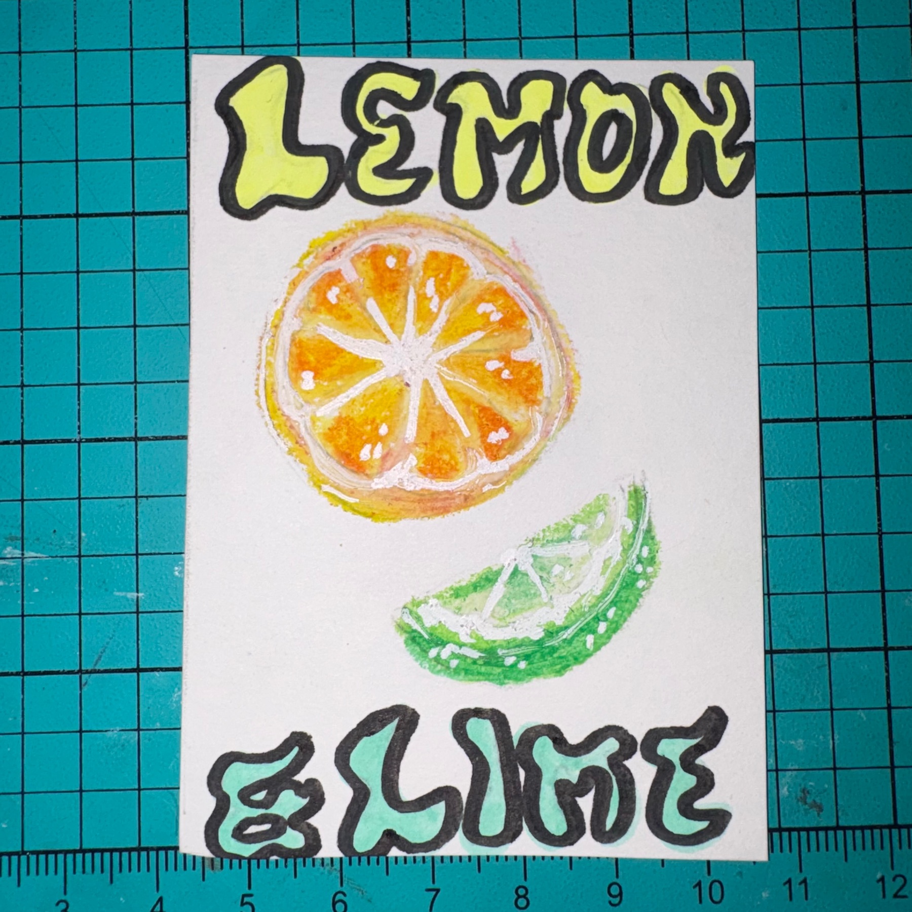 Lemon and Lime aceo art card