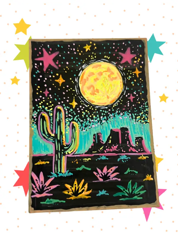Neon Desert Dreams aceo art card