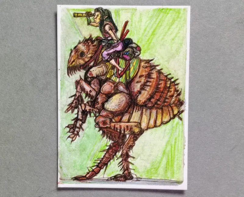 Flea jockey aceo art card