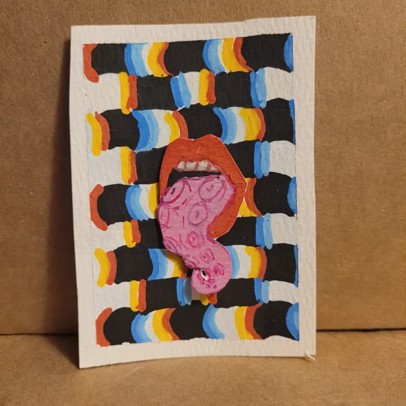 WEIRD aceo art card