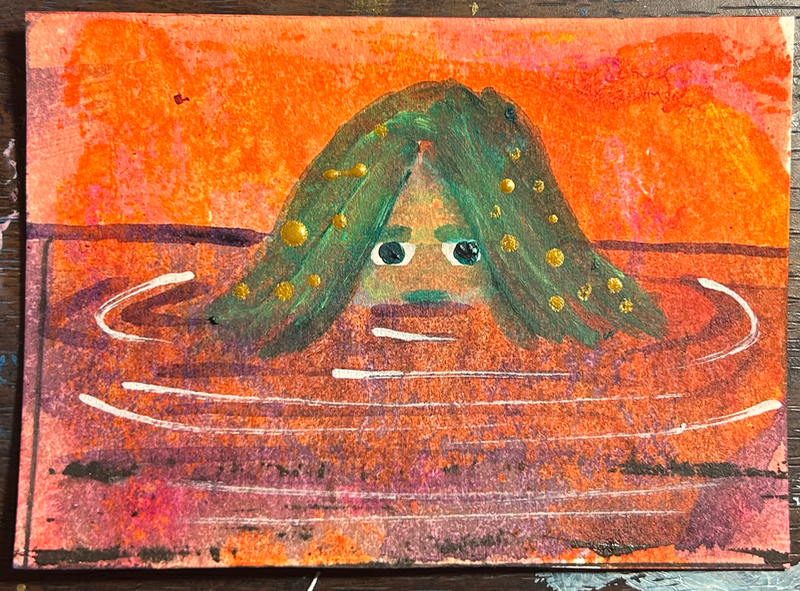 Siren at Sunset 2 aceo art card