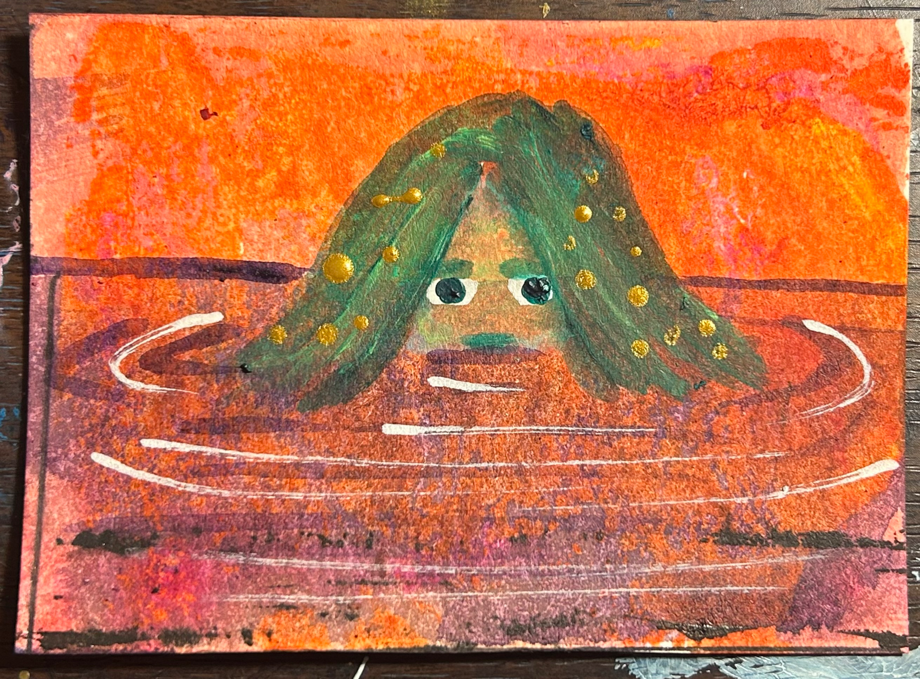 Siren at Sunset 2 aceo art card