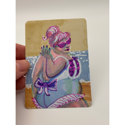 Let’s go Girls aceo art card thumbnail 1