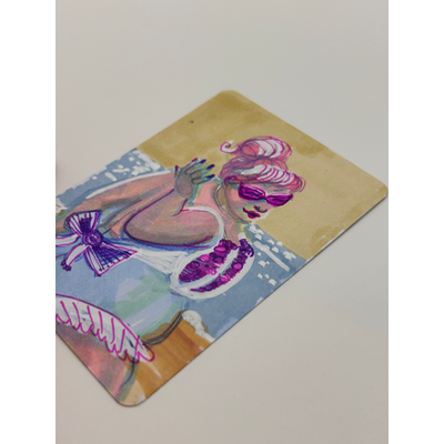 Let’s go Girls aceo art card thumbnail 2