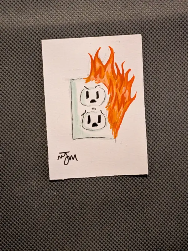 Firey Outlet aceo art card