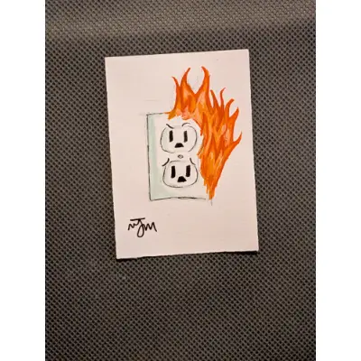 Firey Outlet aceo art card thumbnail 1