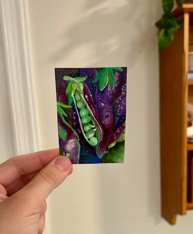 Pretty Peas aceo art card