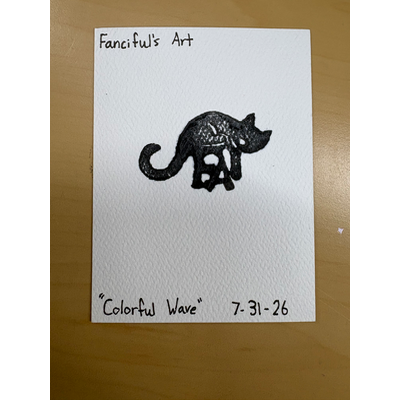 Colorful Wave aceo art card thumbnail 3
