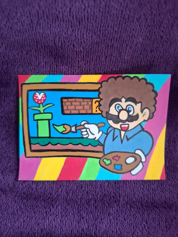Bob Mario Ross aceo art card