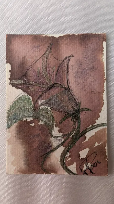 Solitary Bloom aceo art card
