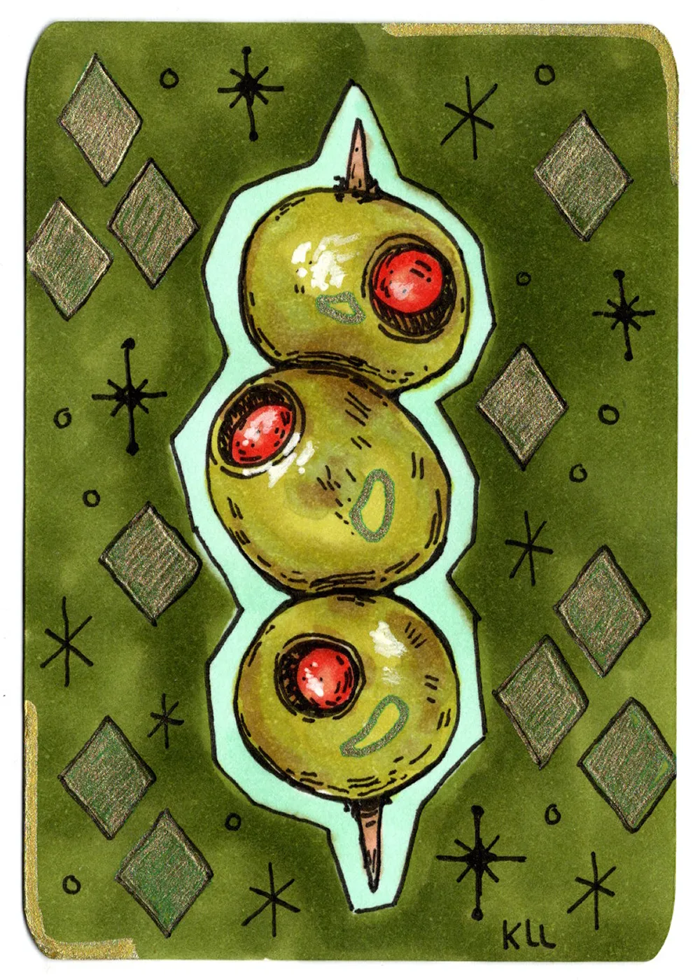 Olives aceo art card