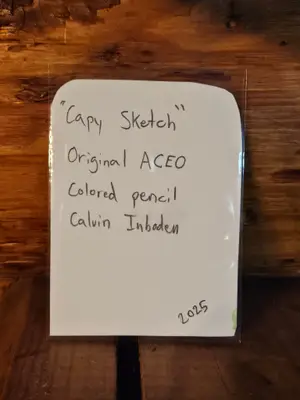 Capy Sketch aceo art card thumbnail 2
