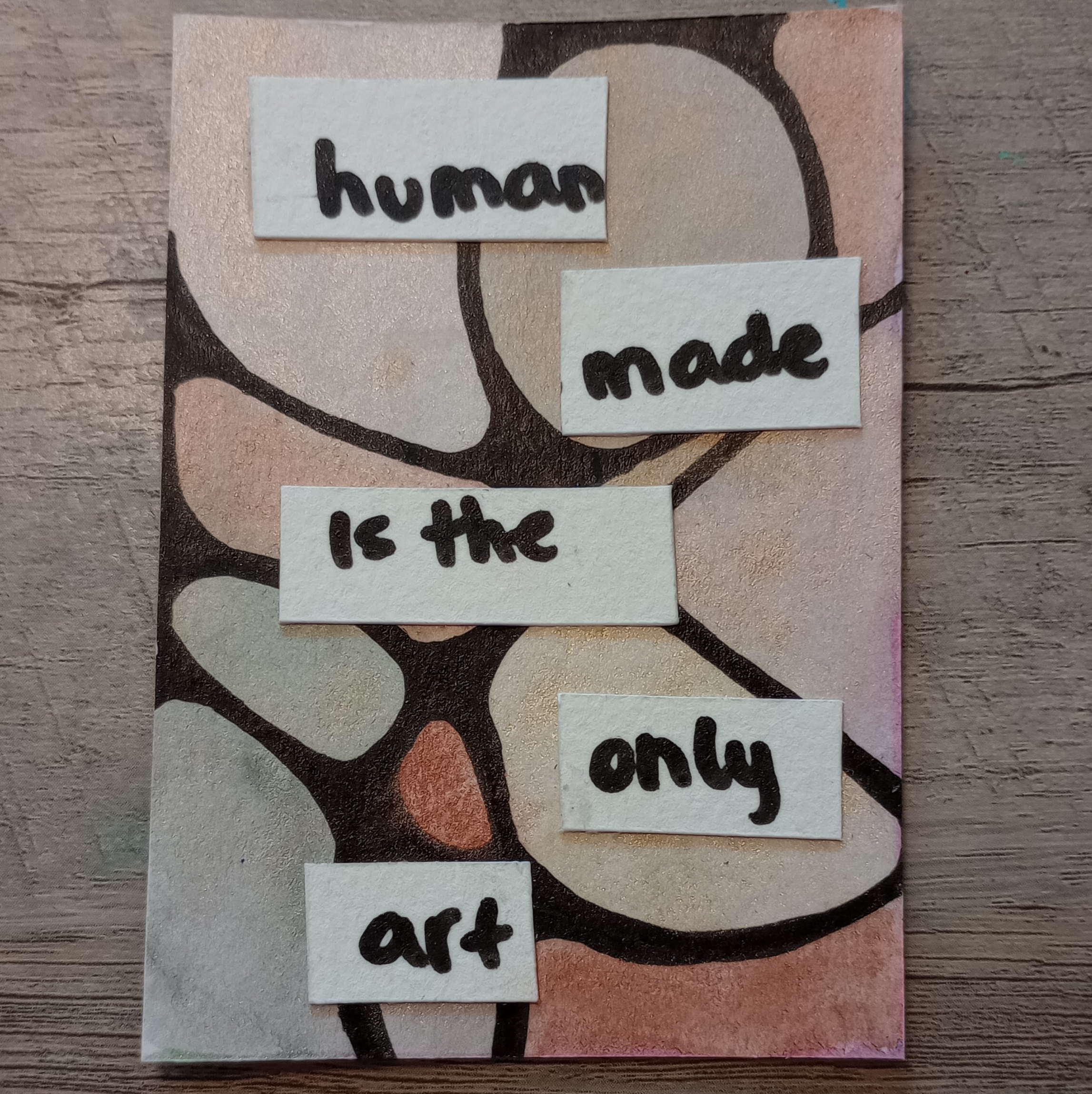 Human made art aceo art card