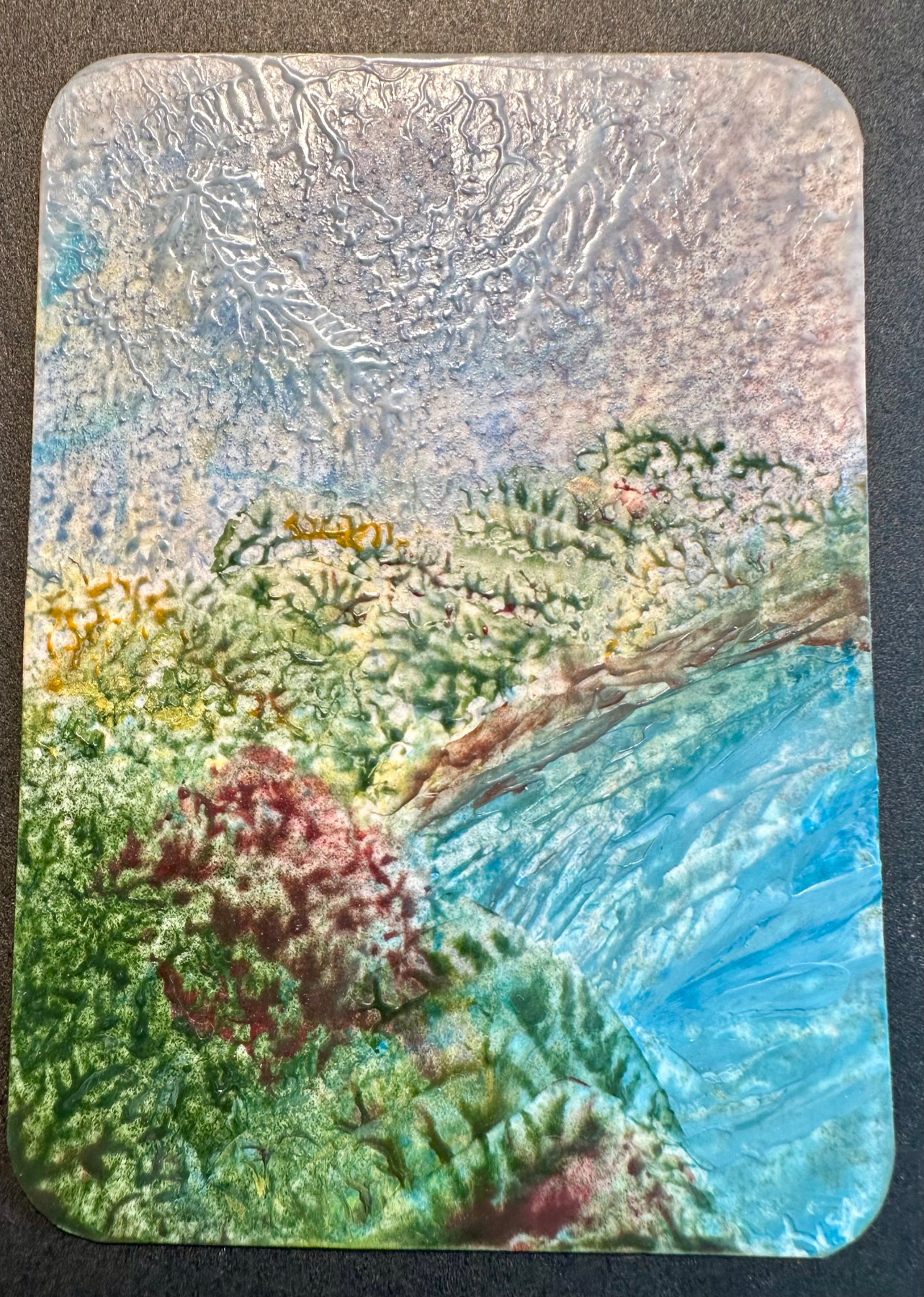 “A Perfect Place” Melted Wax aceo art card