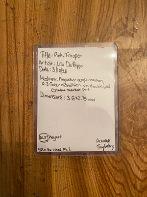 Pink trooper aceo art card thumbnail 2