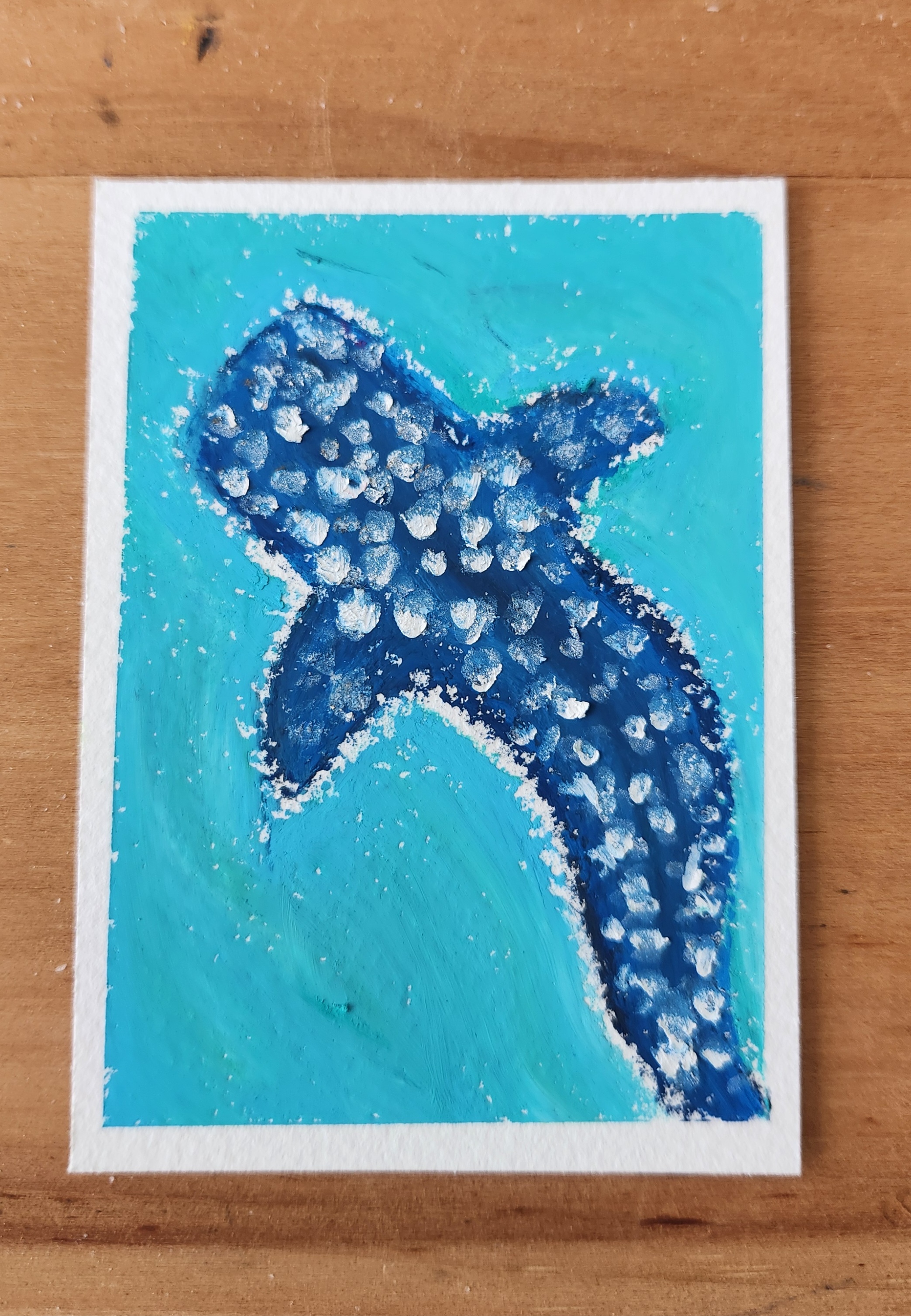 Whale shark aceo art card