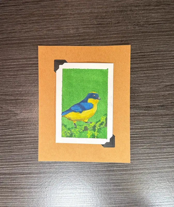 ACEO Original Acrylic Painting Bird Series by Emily aceo art card