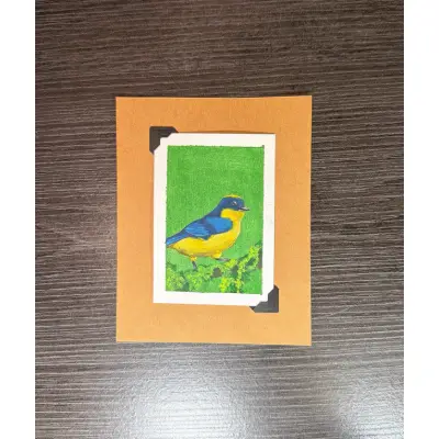 ACEO Original Acrylic Painting Bird Series by Emily aceo art card thumbnail 1