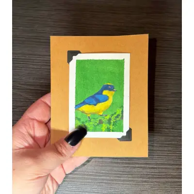 ACEO Original Acrylic Painting Bird Series by Emily aceo art card thumbnail 2