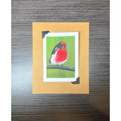 ACEO Original Acrylic Painting Bird Series by Emily aceo art card thumbnail 2