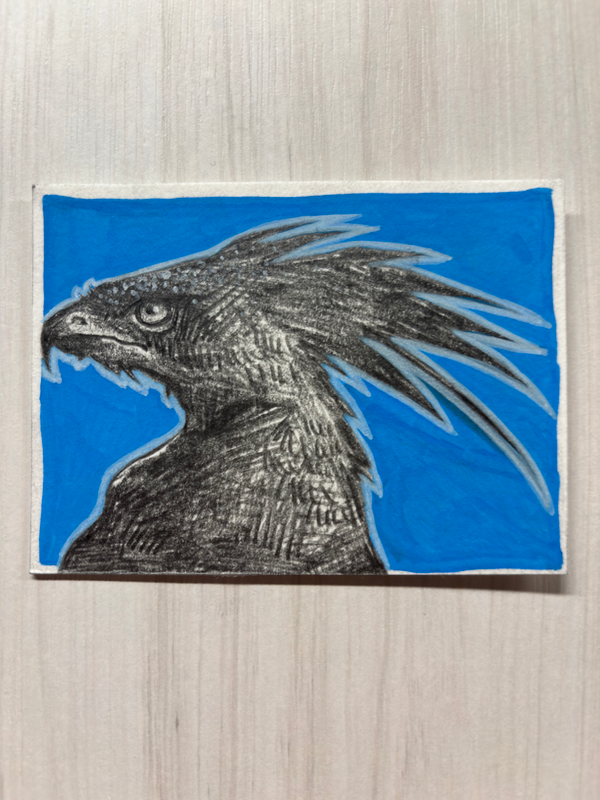 Long Crested Eagle aceo art card
