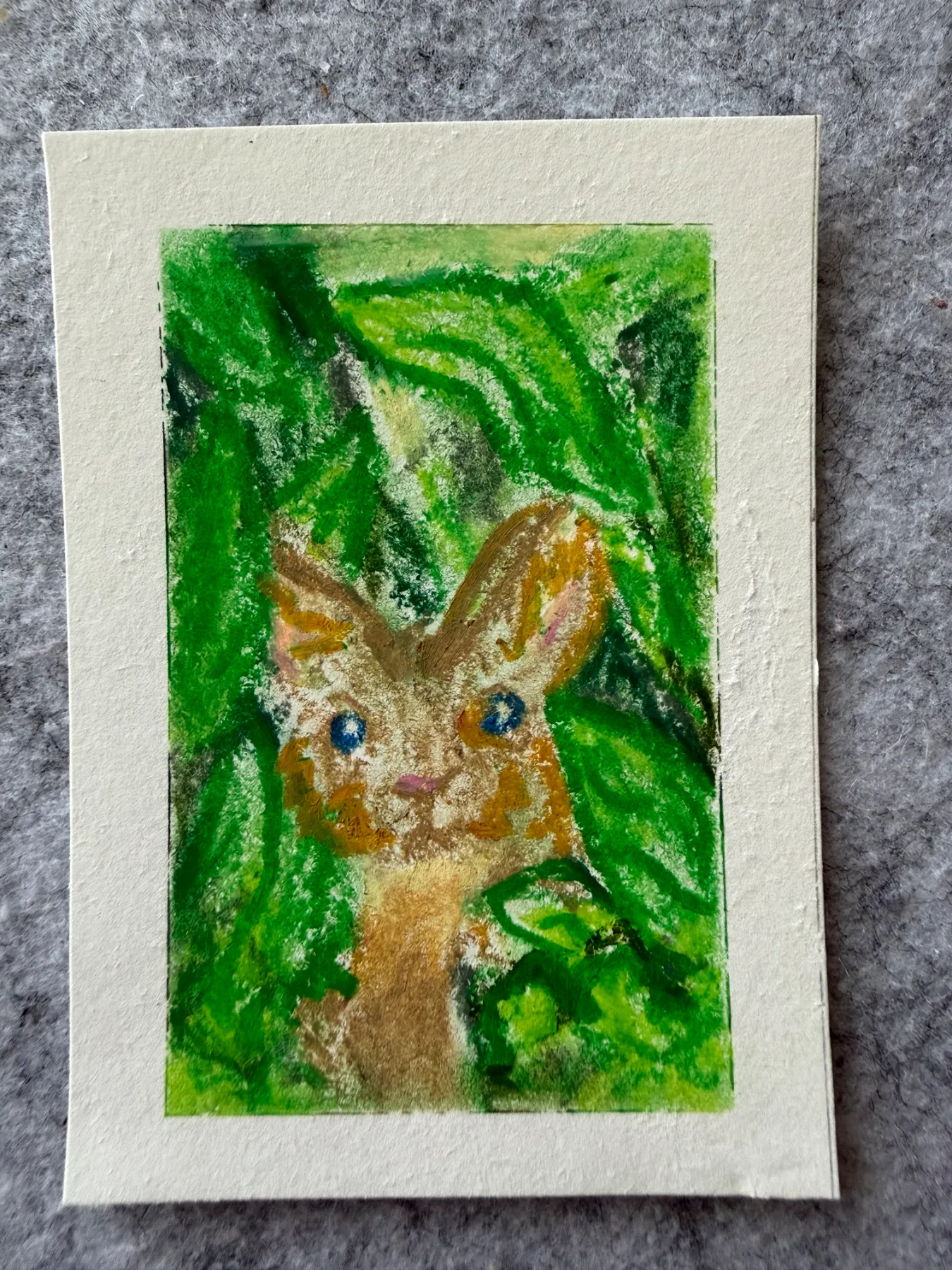 Bunny - Rabbit - In the garden aceo art card