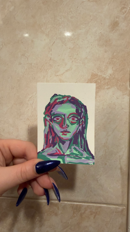 portrait series 2 - anticipation aceo art card