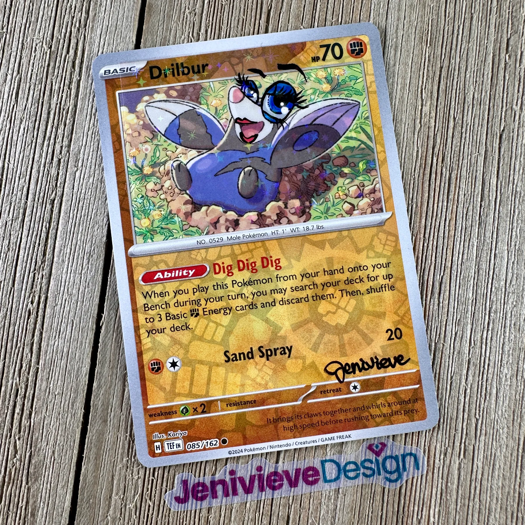 Yassified Pokémon: Drilbur aceo art card