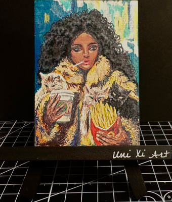 Just A Girl and her Faves aceo art card thumbnail 1