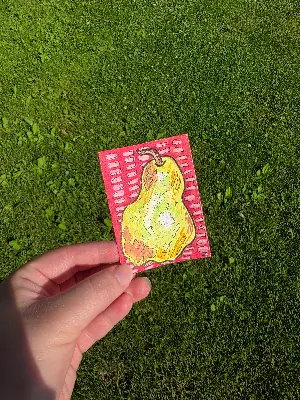 Bartlett Pear aceo art card thumbnail 2