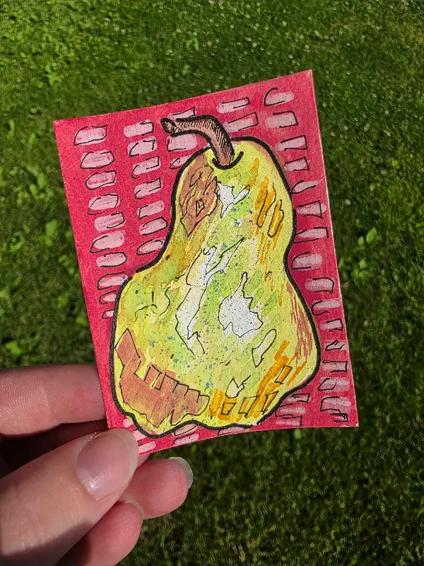 Bartlett Pear aceo art card