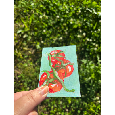 “Triplets” Tomato Fruit Good Still Life aceo art card thumbnail 3