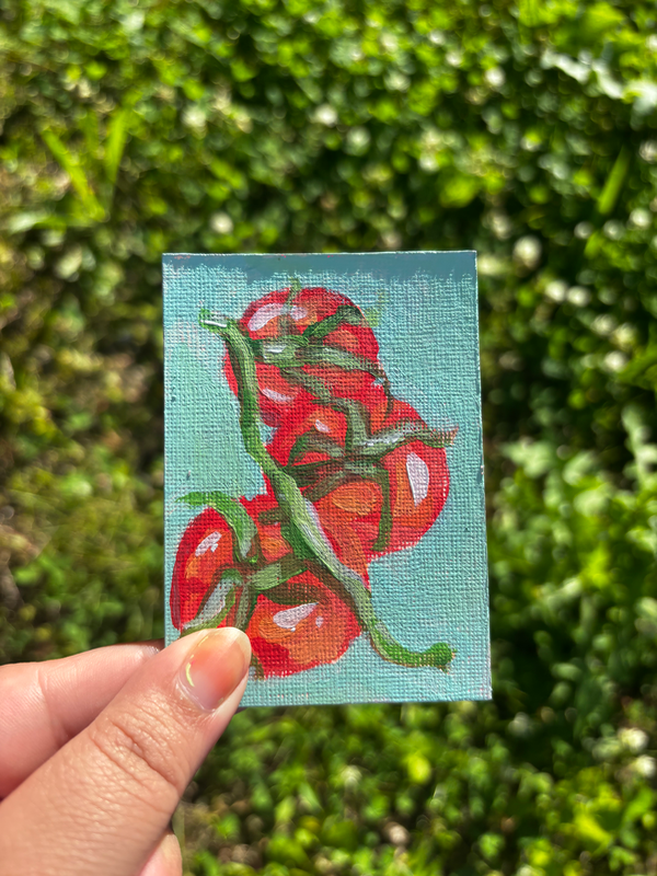 “Triplets” Tomato Fruit Good Still Life aceo art card