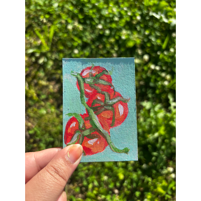 “Triplets” Tomato Fruit Good Still Life aceo art card thumbnail 1