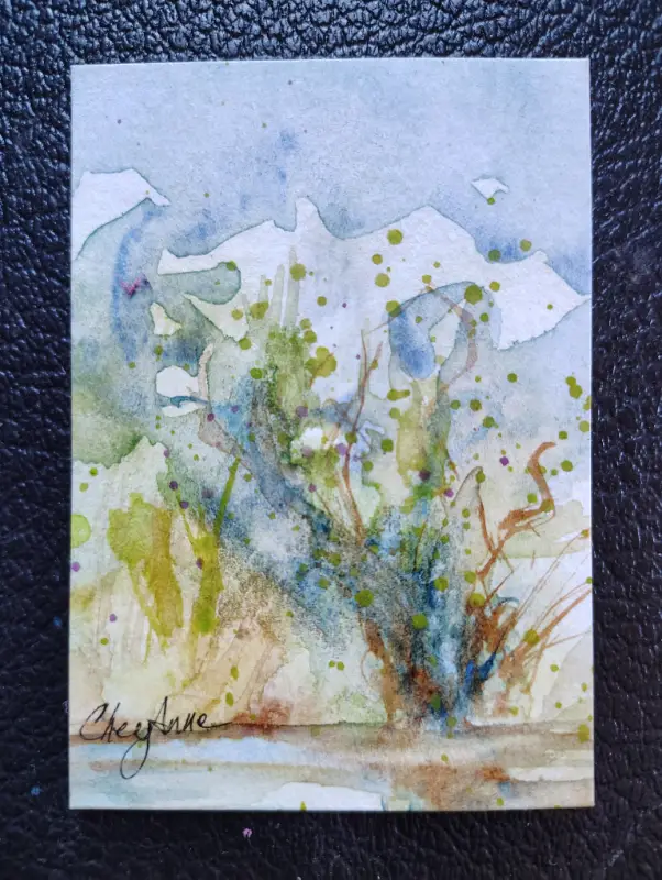 Wild Gorgeous Landscape WaterColour by CheyAnne aceo art card
